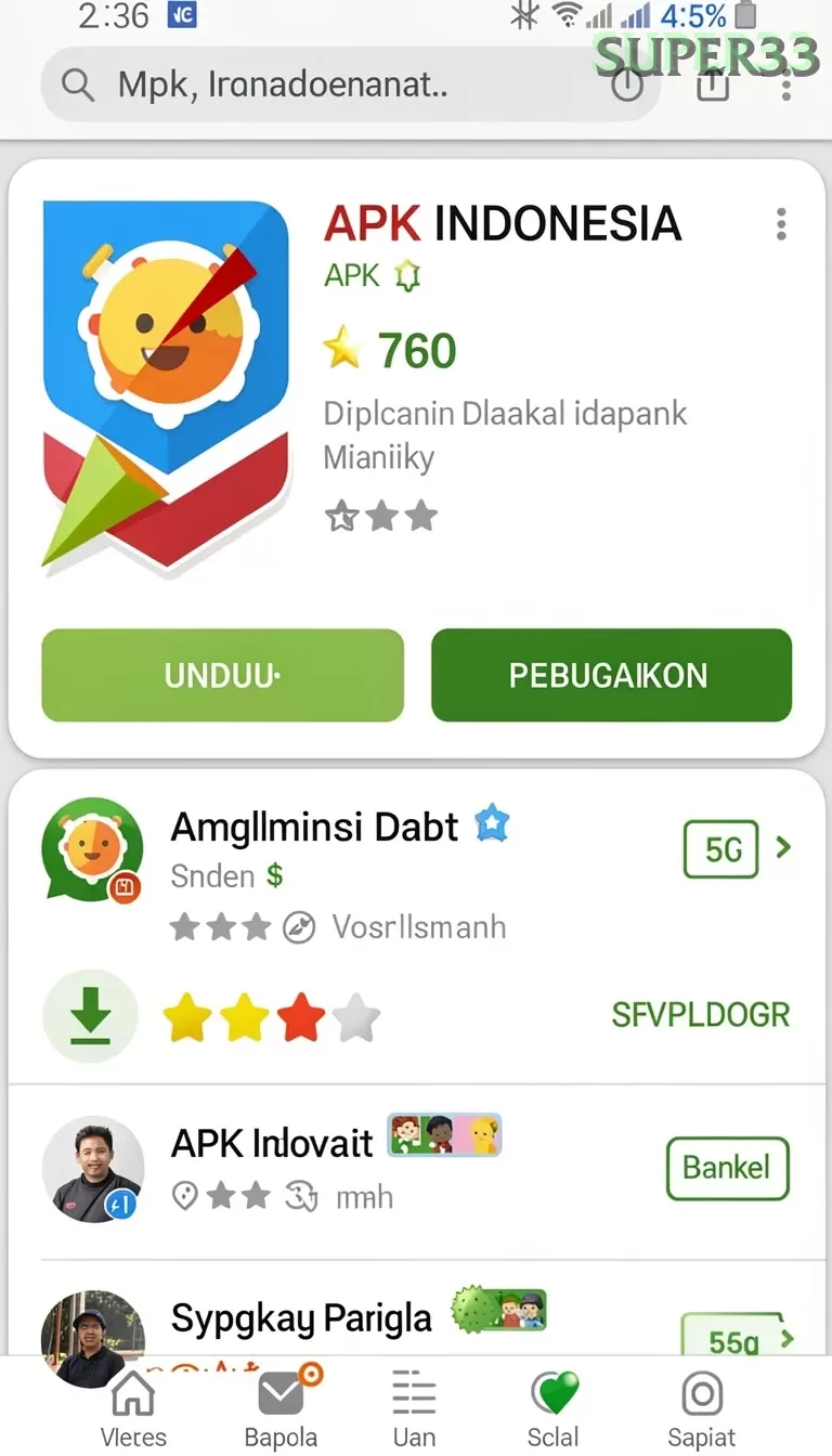 Cuplikan layar PG11 — menu navigasi